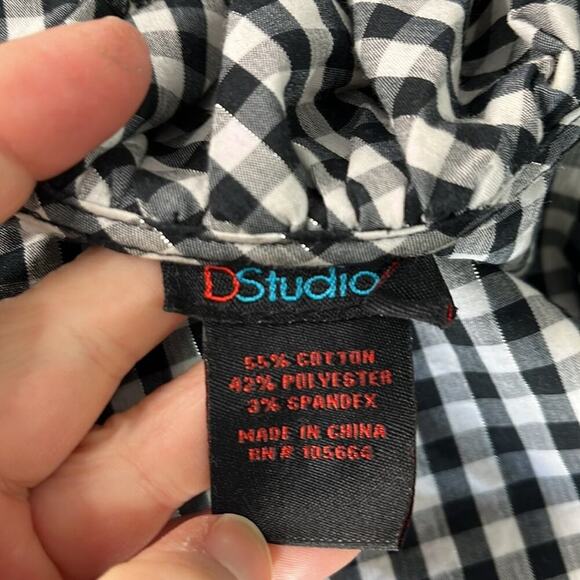 D Studio frilly Y2K gingham blouse - Picture 4 of 7
